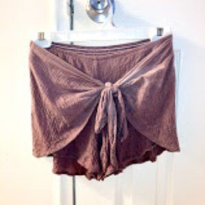 Mauve Wrap Self Tie Shorts